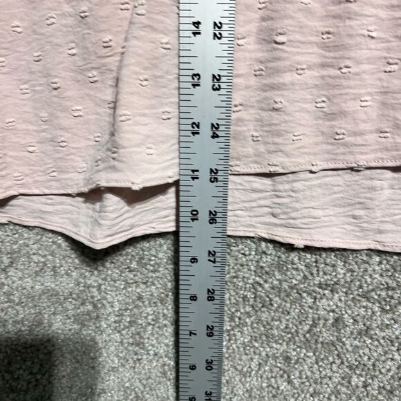 Cactus + Pearl Woman’s Light Pink Ruffle Dot Blouse Size Large - Picture 5 of 9